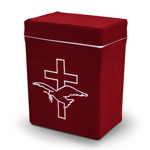 Velvet Urn Bag with TSA Approved Cremation Container | Holds Cremated Ashes of Human Adult | For Use in a Niche or Ground Burial | Fits the Crowne Burial Urn Vault Navy with Dove product thumbnail 16