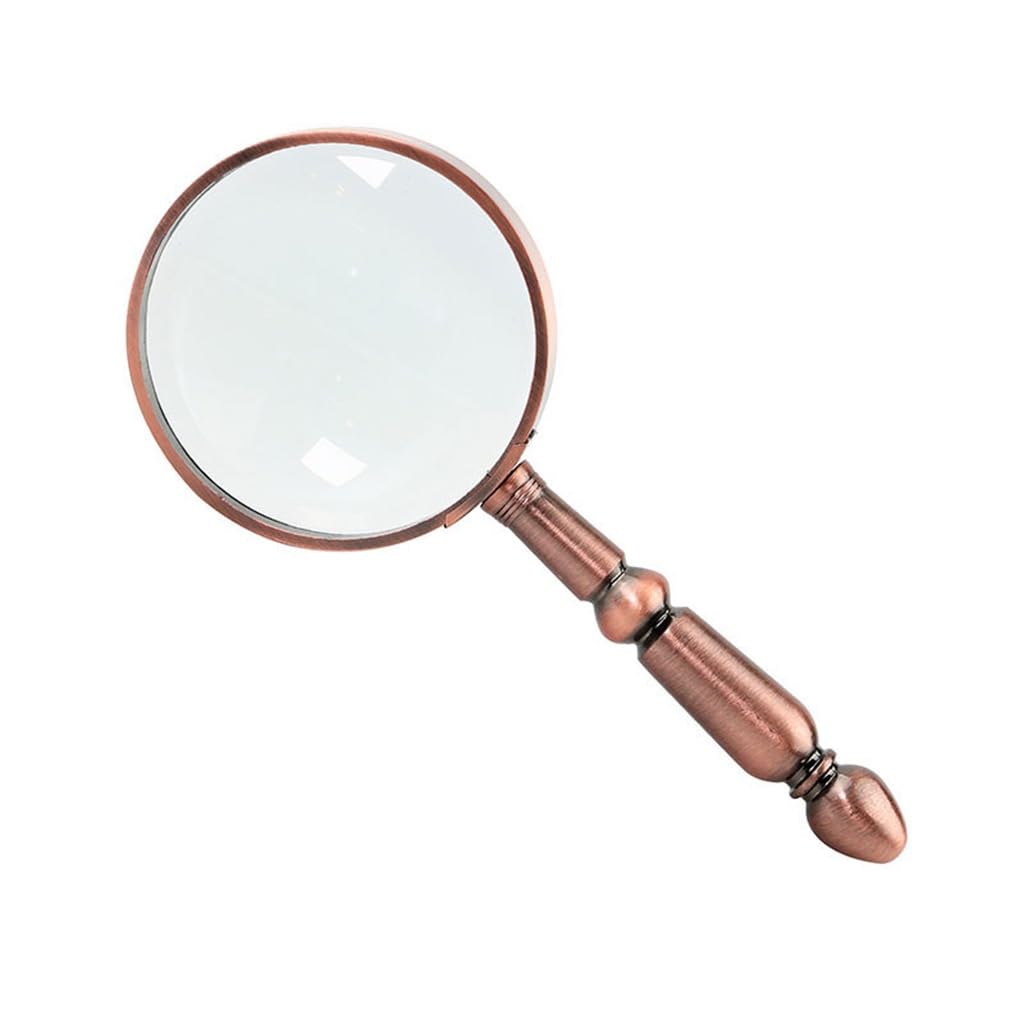 Loupe de lecture en bronze classique et verre optique pour cabinet de travail
