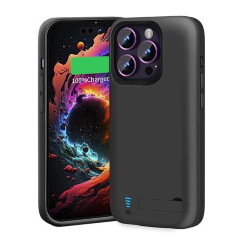 BAHOND Battery Case for iPhone 14 Pro Max, 6000mAh Rechargeable Extended Battery Charging Charger Case, Add 100% Extra Juice (6.7 Inches) Black
