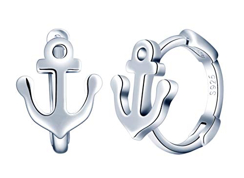 MicLee Damen Ohrringe Creolen 925 Sterling Silber Sterling Einfach Anker Ohrringe Ohrschmuck mit Geschenkbeutel,Super Weihnachten Geschenk Cover