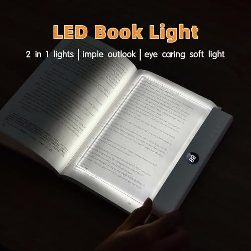 Luz de libro plana recargable con panel de lectura transparente regulable 2