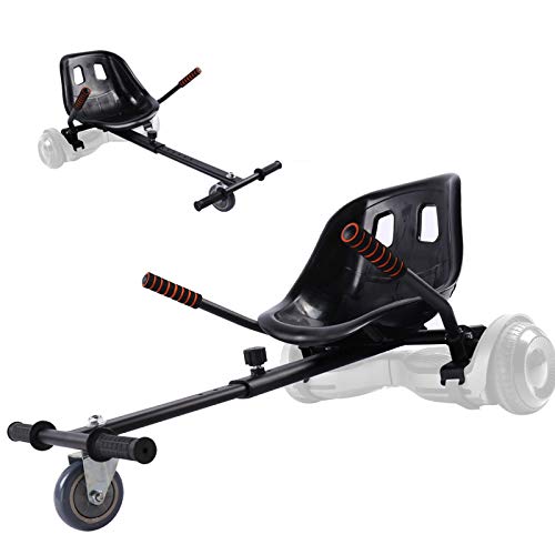 KKA Hoverboard Kart, Hover Cart, Buggy Attachment for 6.5"/8"/10" Hoverboards, Hoverboard Accessory to Transform Hover boards into Go Karts (Black)