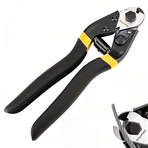 GRENPRO Cable Cutter, 7-1/2 Inch Heavy Duty Wire Rope Cutter, Chrome Vanadium Steel Jaw, For Hard Wire Ropes, Steel Wires And Aircraft Cables by GRENPRO - Used condition - US$15.35