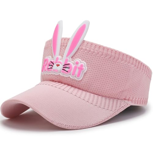 Kids Sun Visor Hat for Girls Boys, Rabbit Sports Cap for Sun Protection Outdoor Activities Cosplay Headwear