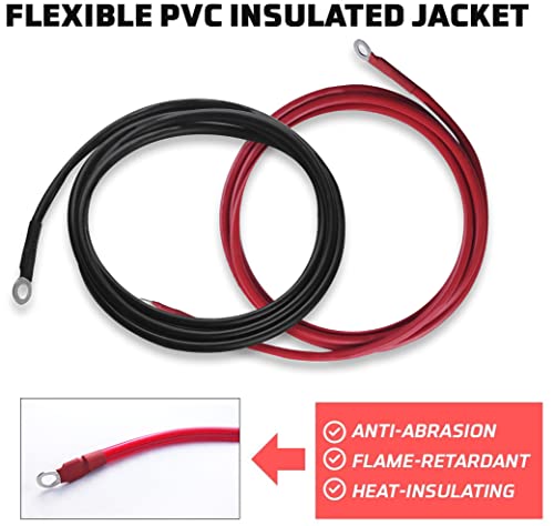 Power Bright Pure Copper Battery Cable, Professional Series Wire Cables For Car Power Inverter, Rv Battery, Boat, Marine And Solar Applications (4 Awg, 12Ft) #TOP1