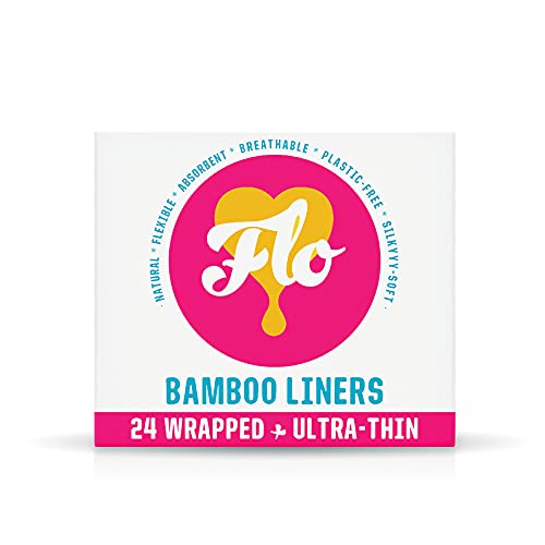 Price comparison product image Flo Organic Bamboo Leakproof,  Highly Absorbent Slim Panty Liners - Individually Wrapped - Biodegradable & Cruelty