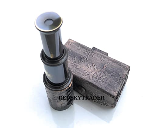 6" Brass Handheld Telescope Nautical Pirate Spyglass With Box Decorative Telescope #TOP3