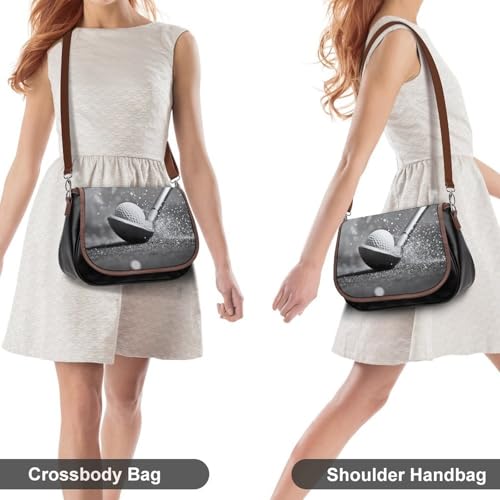 Black And White Golf Women's Crossbody Bags Leather Messenger Handbag Small Shoulder Bag Purse4