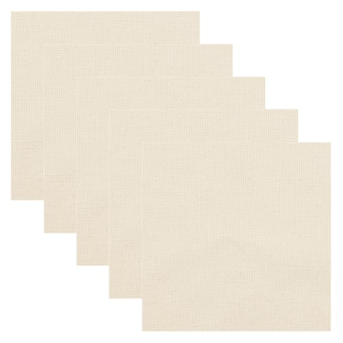 Image of Punch Needle Cloth, Tufting Cloth Punch Needle Fabric, Embroidery Fabric, Monks for Needle Embroidery Rug Hooking (5PCS-12.6 x 12.6 Inch)