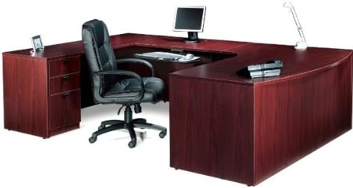 Offices to Go SL7148BCL Executive U Shaped Desk American Dark Cherry Left