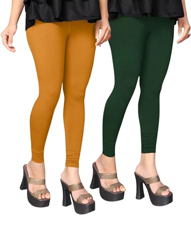 Image of Women's Cotton Lycra Ankle Length Legging with Strechable and Regular Fit | Pant for Women (Pack of 2)
