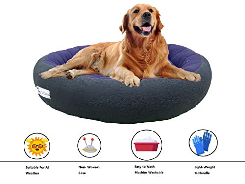 Image of Premium XXXL Size Dog Bed for Medium Dogs and Puppies Anti Skid Bottom Washable Orthopedic Big Dog /cat Beds Sky Blue /Black