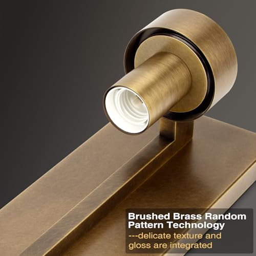 Image of 18 inch Wall Sconces Set of 2, Gold Bathroom Vanity Light Fixtures with Clear Glass Tube, Modern Brass Lamp Lighting for Mirror, Bedroom, Living Room, Hallway, Staircase