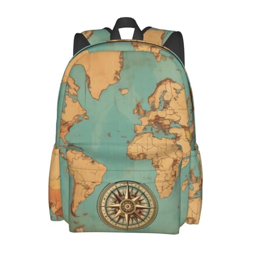 famliihw Map Backpack Laptop Backpacks Multipurpose Daypack For Men Women Travel Hiking