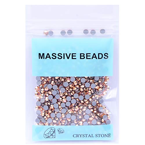 Image of 1500 Pieces Hot Fix Glass Flatback Rhinestones HotFix Round Crystal Gems (Rose Gold, SS16)