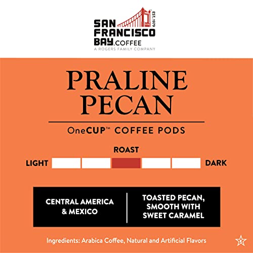 Image of San Francisco Bay Compostable Coffee Pods - Praline Pecan (80 Ct) K Cup Compatible including Keurig 2.0, Flavored, Medium Roast