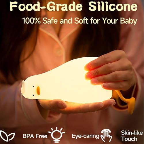 Lámpara nocturna LED de pato reclinable para niños miniatura 4