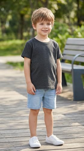 Image of Kids T Shirt Short Sleeve Crewneck Tee for Toddler Boys and Girls Cotton Basic Summer Top 2-6 Years