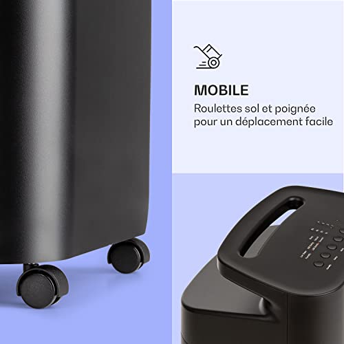 Klarstein Rafraichisseur d'Air Mobile, Refroidisseur d'Air par Evaporation 4-en-1, Mode Nuit Silencieux, Humidificateur, Refroidisseur Portable, Ventilateur Glacon 6L, 60W , Débit de 330m³/h, Noir - Image 5