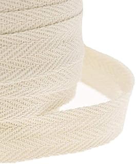 JJPRIME - Cotton 25mm 1" Herringbone Craft Apron Twill Dressmaking Sewing Bunting Tape (Beige, 10 Meter)