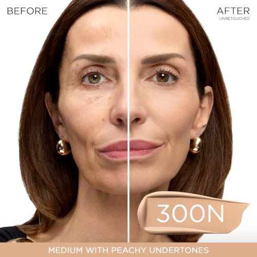 Image of Lancome Teint Idole Ultra Wear Natural Matte Foundation- Longwear, Medium-Full Coverage, Natural Finish, Waterproof & Hydrating - 300N (Medium Skin with Neutral /Peachy Undertones), 1 Fl Oz