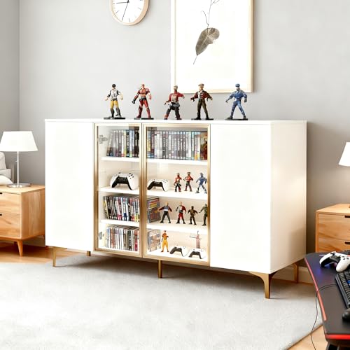 FURNISH 1 elegante vitrina blanca de 4...