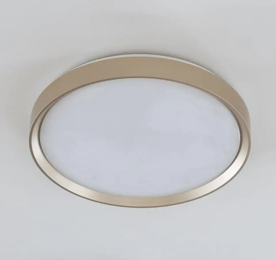 Plafon LED Moderno 40cm (36W) e 50cm (48W) | 3 Cores (3000K-6000K) | Redondo ou Quadrado (40cm Redondo Dourado)