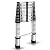 findmall 14.5FT / 4.4M Aluminum Telescopic Ladder Folding Step Inward Sliding Retraction Extension Ladder Multi-Use Non-Slip Collapsible Ladder