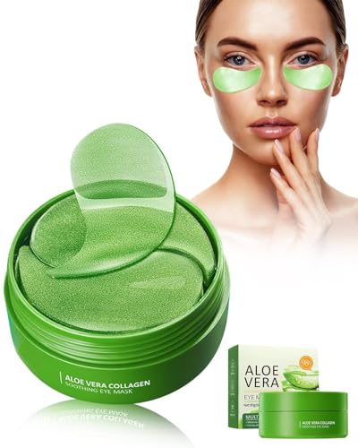 GAJUS Parches Ojos 60 Pcs con Aloe Vera y Colágeno, Reduce Bolsas, Ojeras y Líneas Finas, Hidratación Intensa, Tratamiento Antiarrugas para Contorno de Ojos