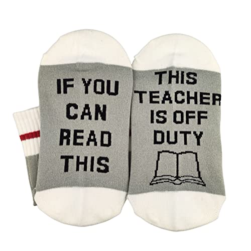 Inmeilifus Novelty Dobby Socks Funny Cotton Knitted Sox Cute Christmas Gift Stocking Stuffers (GreyTeacher)