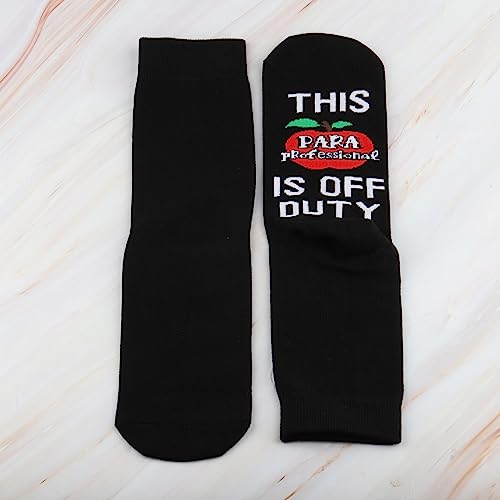 CENWA 1 Pairs Paraprofessional Gift This PARA Professional Is Off Duty Para Socks Gift Teacher Aide Gift3