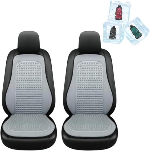 【2025革新型】2個 車用 冷感座布団 クールシートカバー 車【接触冷感・蒸れにくい】シートクーラー 車 クールカーシート 夏 カーシートカバー アイスシルク素材 お尻と背中蒸れない 冷感 通気性 冷却 滑り止め 取り付け簡単 暑さ対策 冷感座布団 3D