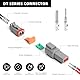Deutscher Stecker KFZ 2 Polig,10er Set DT-Stecker-Set,Wasserdichter Elektrischer Steckverbinder,22-18AWG Kabel Steckverbinder Stecker für Auto, Motorräder, LKW, Boots