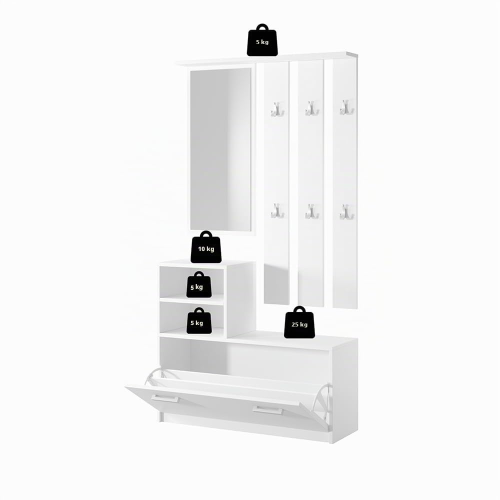 Selsey Flurgarderoben Set Garderobe Flur Wandgarderobe Garderobenpaneel Schuhregal Spiegel Regal Garderobenset Flaschengrün Mit Goldenen Griffen Yesfir