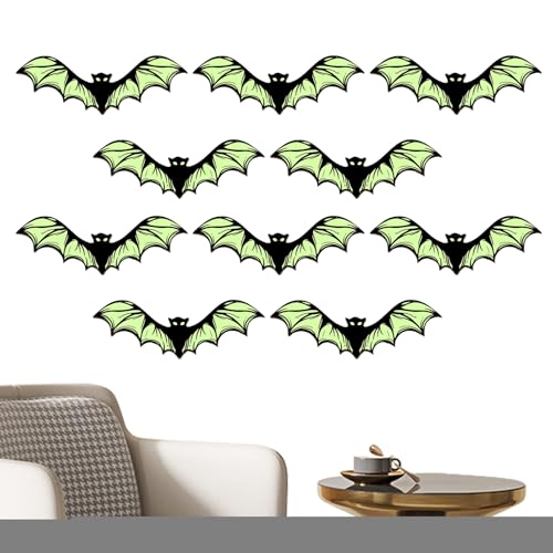 ハロウィン バット ウォールデコレーション - 光るコウモリ フェスティバル装飾 | ゴシック調壁面装飾 玄関 部屋 パーティー用 室内用 ハロウィン 装飾品