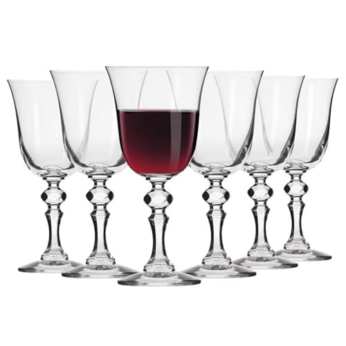 Krosno Petite Verre à Vin Rouge | Lot 6 Verres | 220 ml | Krista Collection | Parfait la Maison, Les Restaurants, Les Fêtes | Lavable au Lave-vaisselle