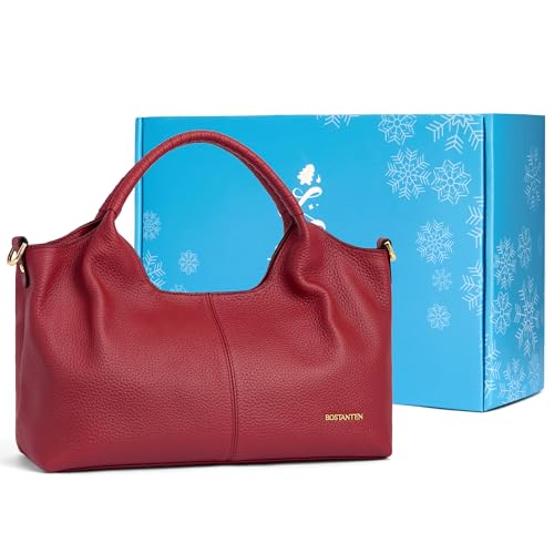 Image of BOSTANTEN Genuine Leather Purses for Women Designer Handbags Crossbody Shoulder Bags Top Handle Satchel with Adjustable Strap