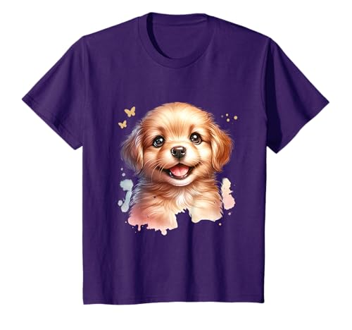 Kinder Niedliches Welpen-Cartoon-Motiv für Hundeliebhaber T-Shirt