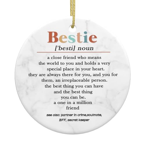 GWLCGFY Friend Gifts for Women, Bestie Christmas Ornaments, Birthday, BFF Gifts for Her, Friendship Christmas Tree Decoration Ceramic Ornament