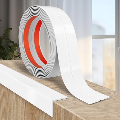 Modanature per pareti flessibile paraspigoli muro modanatura adesiva profilo angolare pvc pareti (2cm×3m, Bianco)