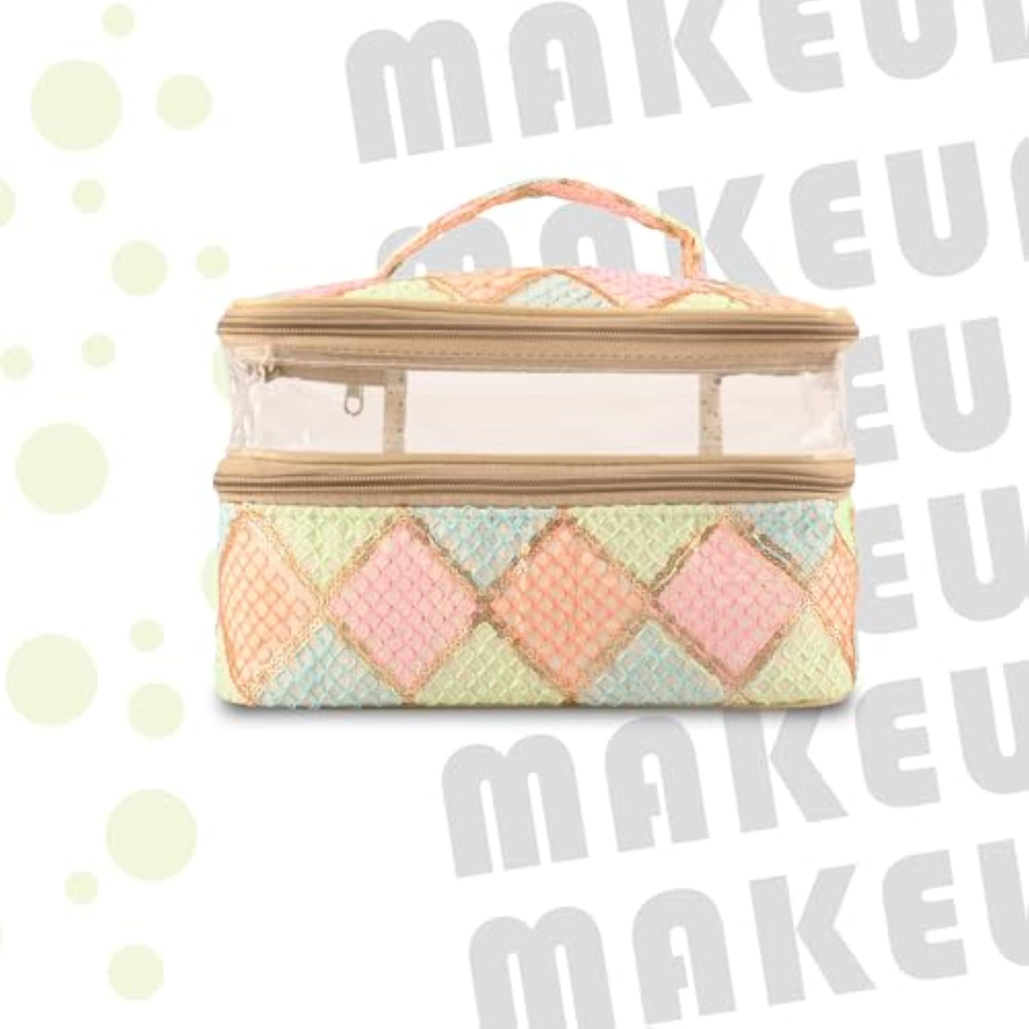 Dual Layer Travel Storage Organizer Cosmetic Bag