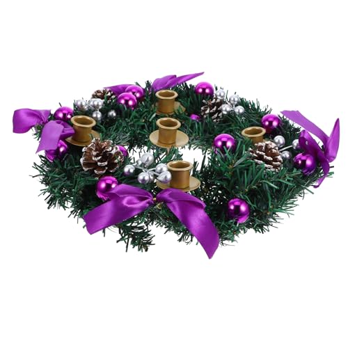 Garneck Christmas Advent Wreath Ring Candle Holder Sturdy Stand for Holiday Tabletop Centerpiece Decoration Elegant Design for Festive Home Decor