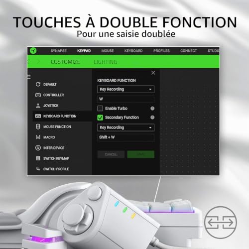 Razer Tartarus Pro - Pavé Numérique Gamer optiques analogiques et Mode tir Rapide (32 Touches programmables, Point de déclenchement Personnalisable, 8 profils) Mercury