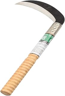 zelin Clearing Sickle,Steel Grass Sickle,Manganese Steel Blade/Hardwood Handle Hand held Sickle Tool -Professional Clearing Vines and Farming Portable Safety Sickle