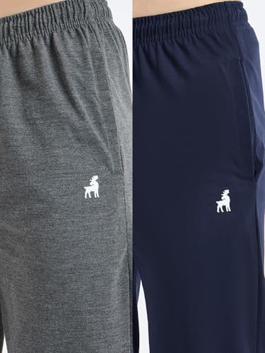 Image of Modeve Men Solid Cotton Blend Track Pant for Summer Pack of 2