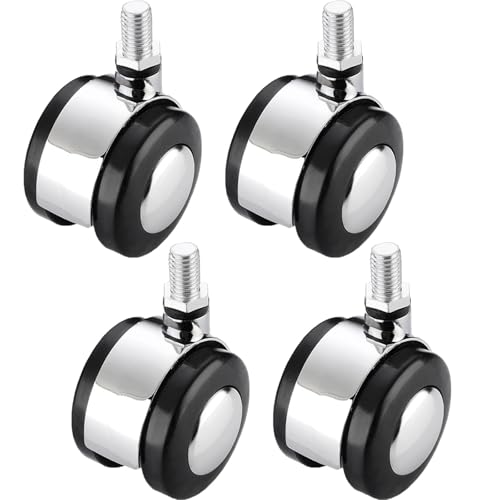 Roulettes pivotantes M8 en caoutchouc robuste pour chaises et meubles