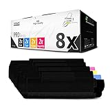 Contenu de la livraison et portée : 8 x toners (2 x jaune/jaune d'environ 6 000 pages, 2 x bleu/cyan d'environ 6 000 pages, 2 x rouge/magenta d'environ 6 000 pages, 2 x noir/noir d'environ 6 000 pages), données de portée à 5 % de couverture