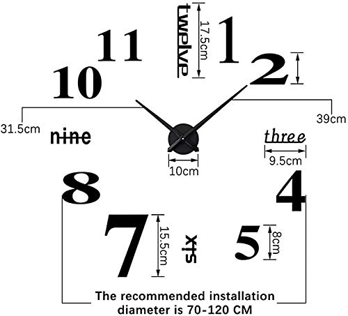 image for LZYMSZ Frameless Large 3D Wall Clock, Modern Mute DIY Mirror Stickers 