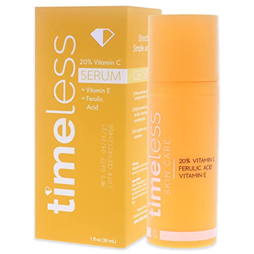 Image of Timeless Skin Care Vitamin C Serum with Vitamin E & Ferulic Acid - Brightening Serum - for Oily & Dry Skin - Fragrance-Free - 1 oz, (Pack of 4)