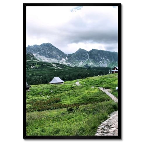 Cadre blanc montagnes Tatra 50x70 cm pour un salon scandinave